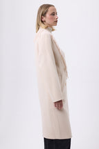 Hommeteau con cuello de flecos Yulia - Beige - Mujer