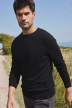 Zach Round-Neck Jumper - Black