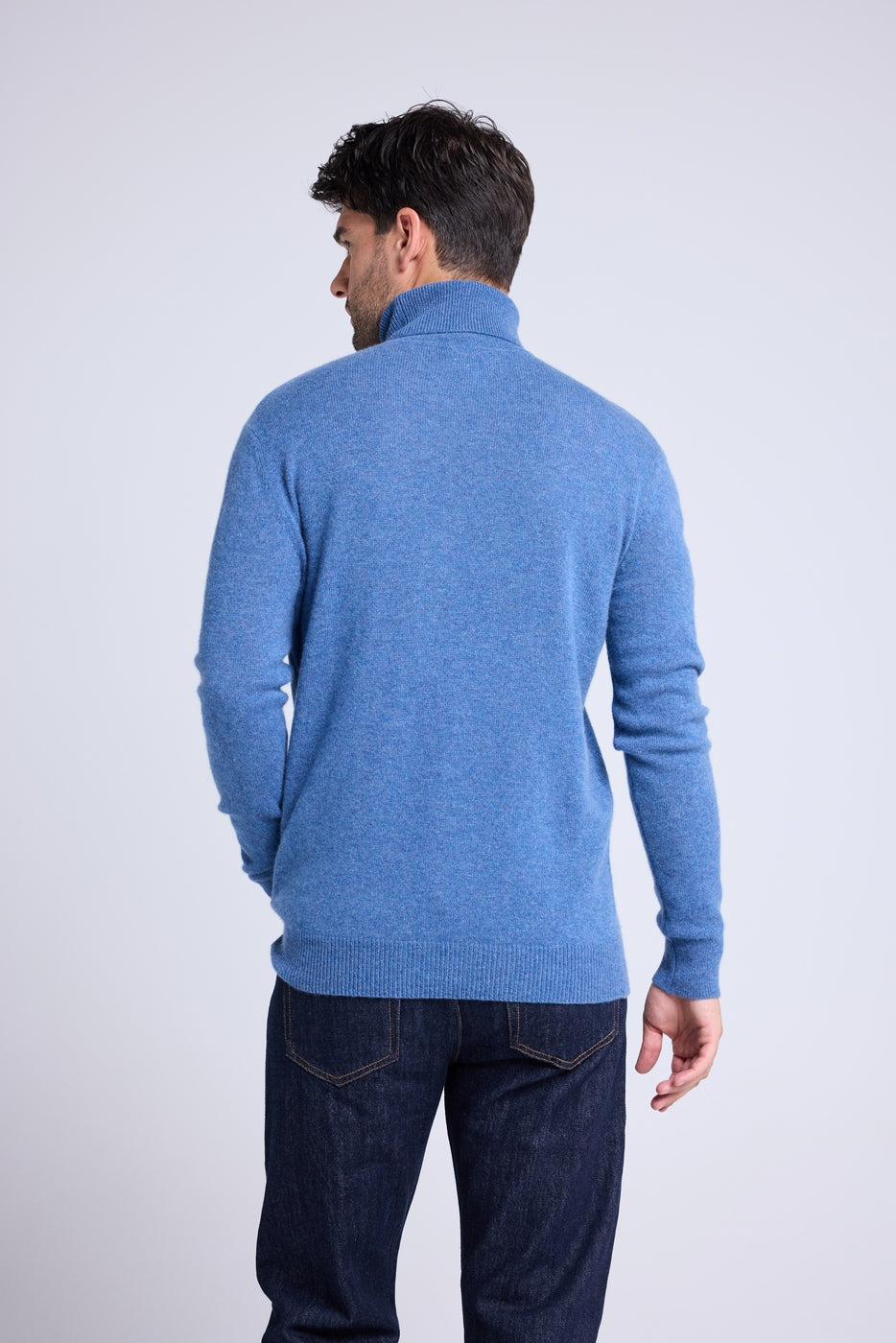 Pull Col Roule Zach - Bleu Jean