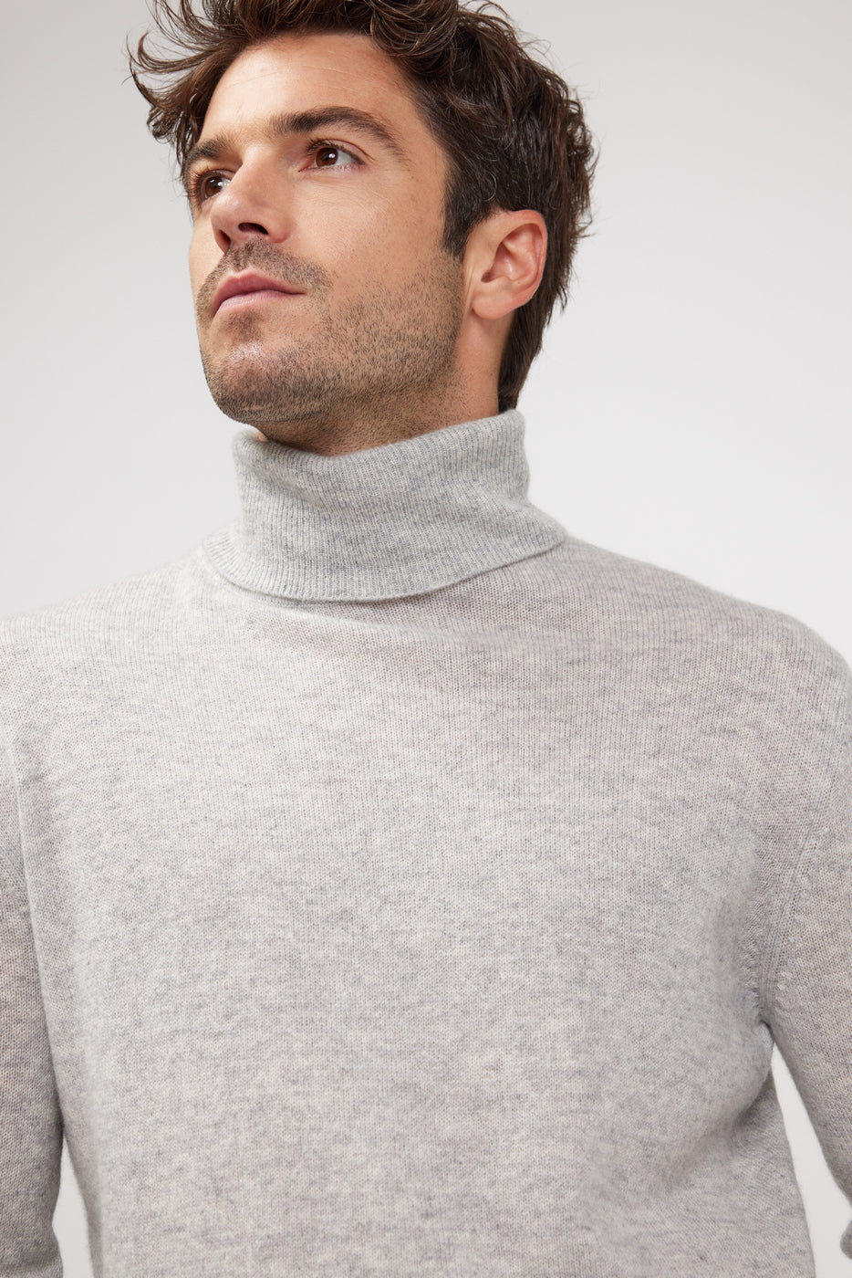 Pull Col Roule Zach - Gris Clair