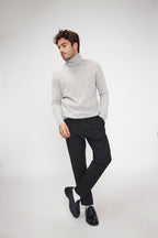 Pull Col Roule Zach - Gris Clair