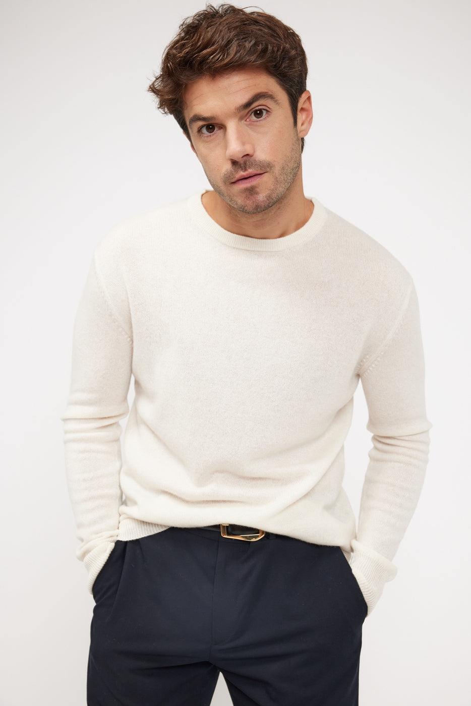 Pull Col Rond Zach - Blanc
