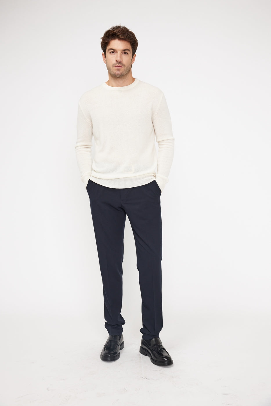 Pull Col Rond Zach - Blanc
