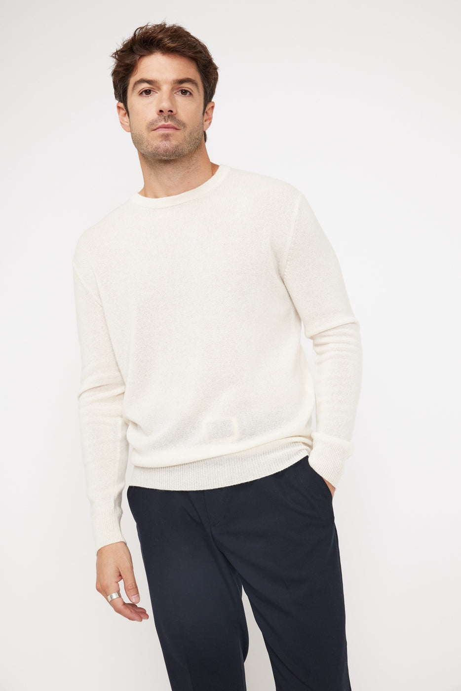 Pull Col Rond Zach - Blanc
