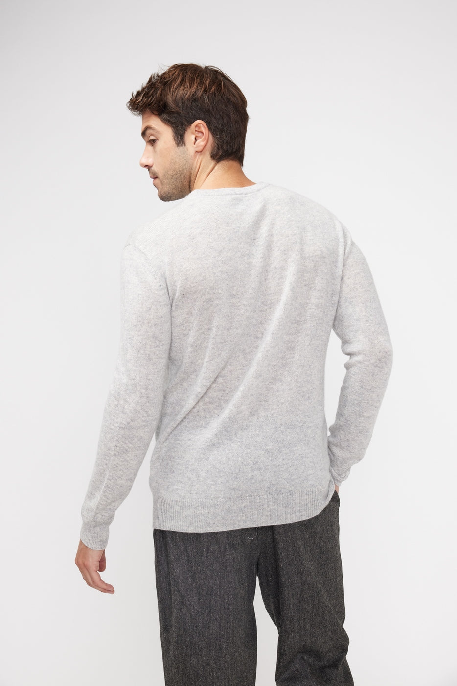 Zach Crew-Neck Jumper - Light Grey