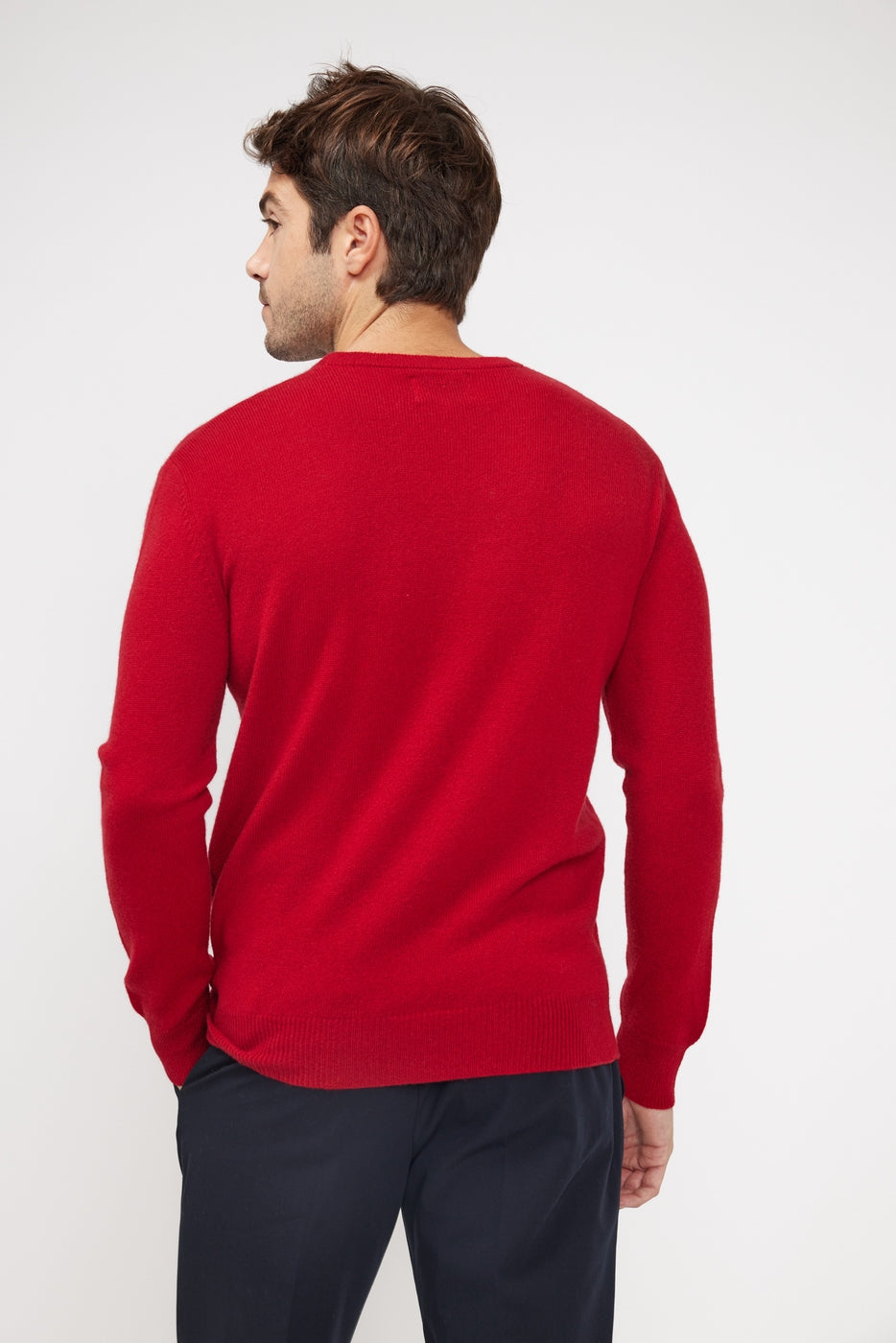 Zach Crew-Neck Jumper - Burgundy Red