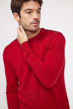 Zach Crew-Neck Jumper - Burgundy Red