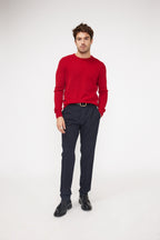 Zach Crew-Neck Jumper - Burgundy Red