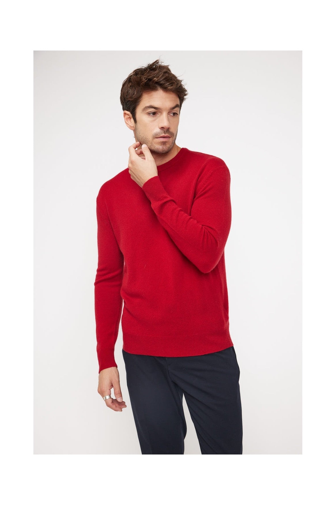Zach Crew-Neck Jumper - Burgundy Red