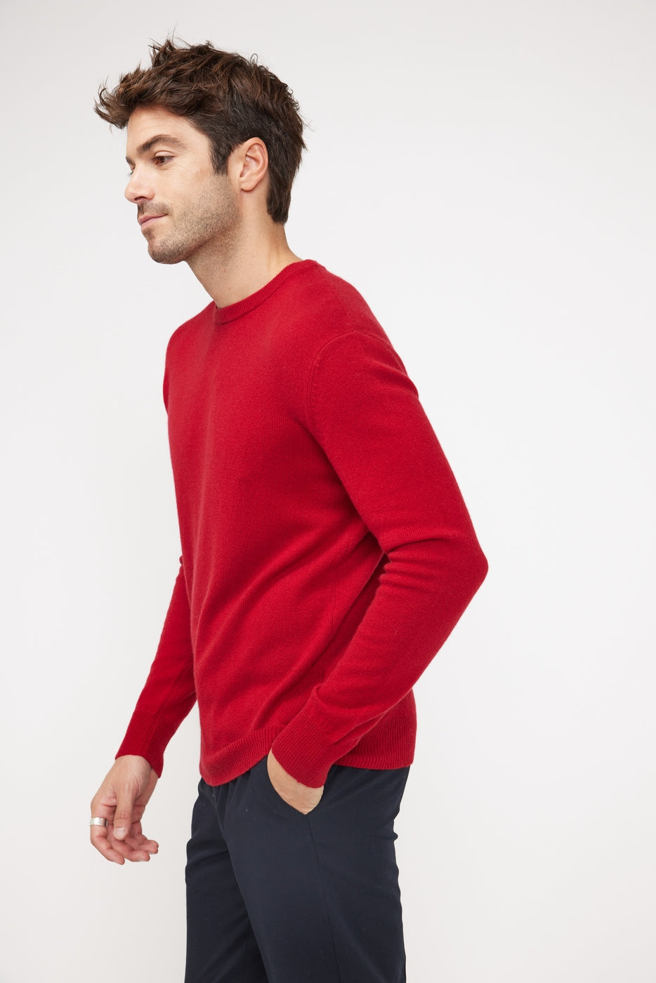 Zach Crew-Neck Jumper - Burgundy Red