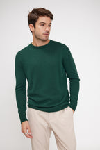 Zach Crew-Neck Jumper - Bottle Green