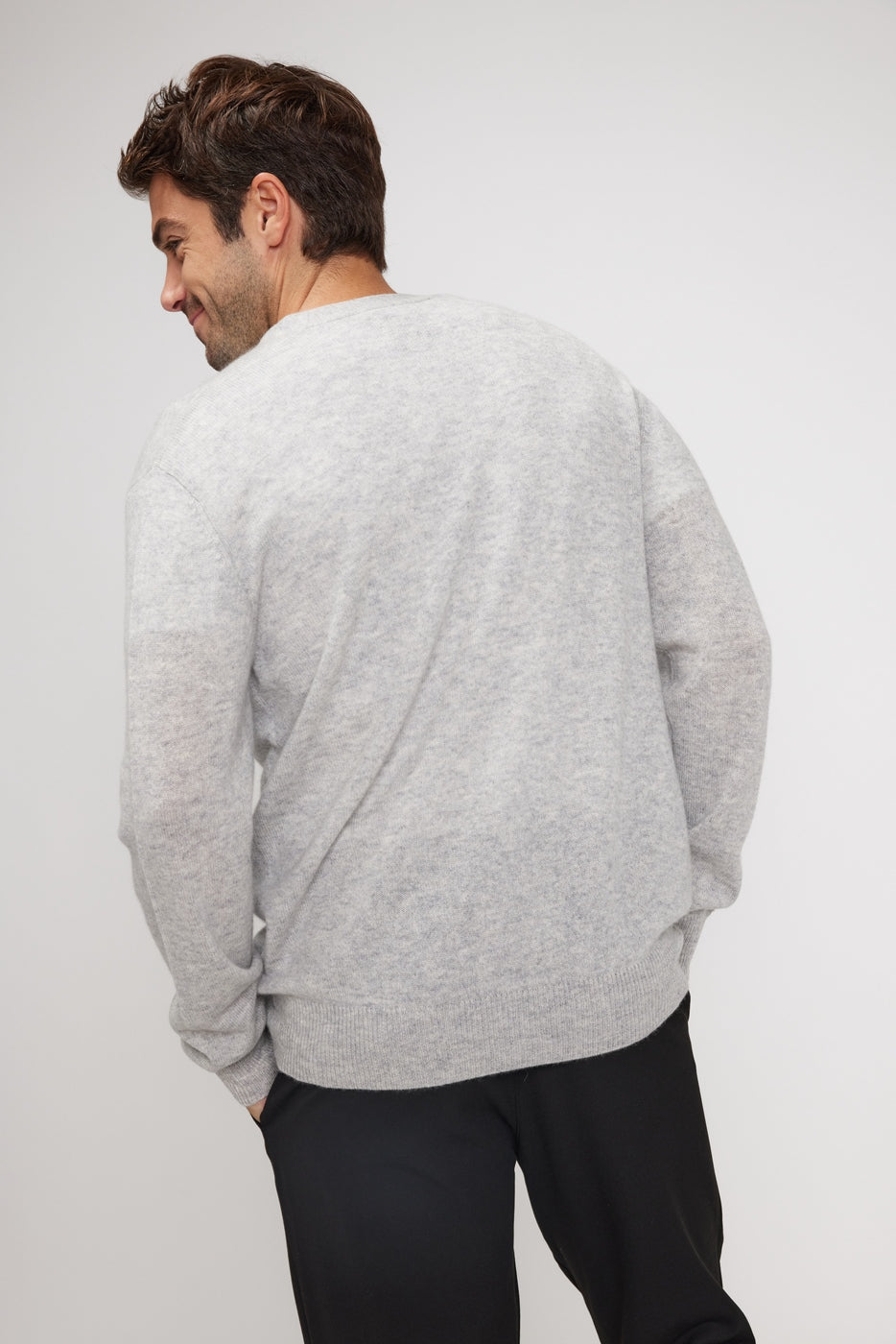 Zael V-Neck Cardigan - Light Grey