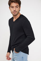 Zaher V-Neck Jumper - Black