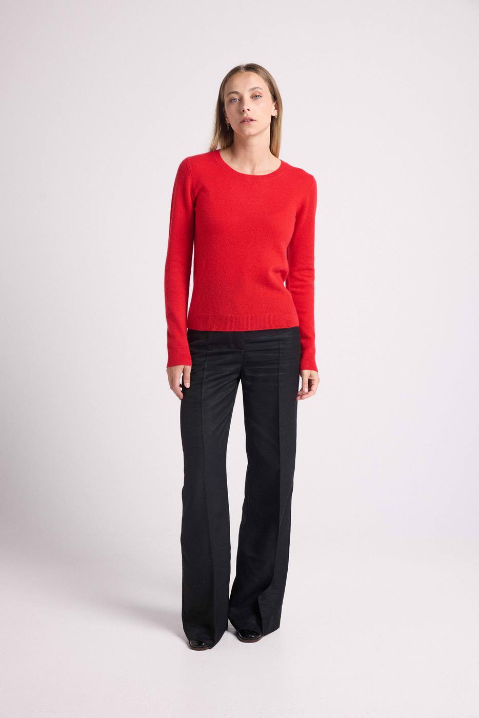 Jersey Cuello Redondo Corazón Codos Zaime - Rojo Rosa Flúor