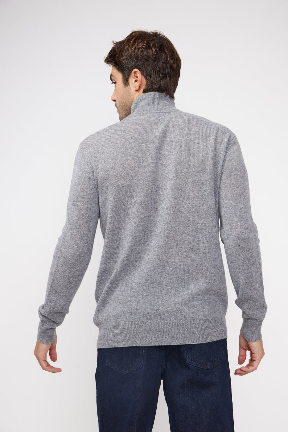 Zalman Zip-Up High-Neck Jumper - Dark Grey