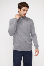 Zalman Zip-Up High-Neck Jumper - Dark Grey