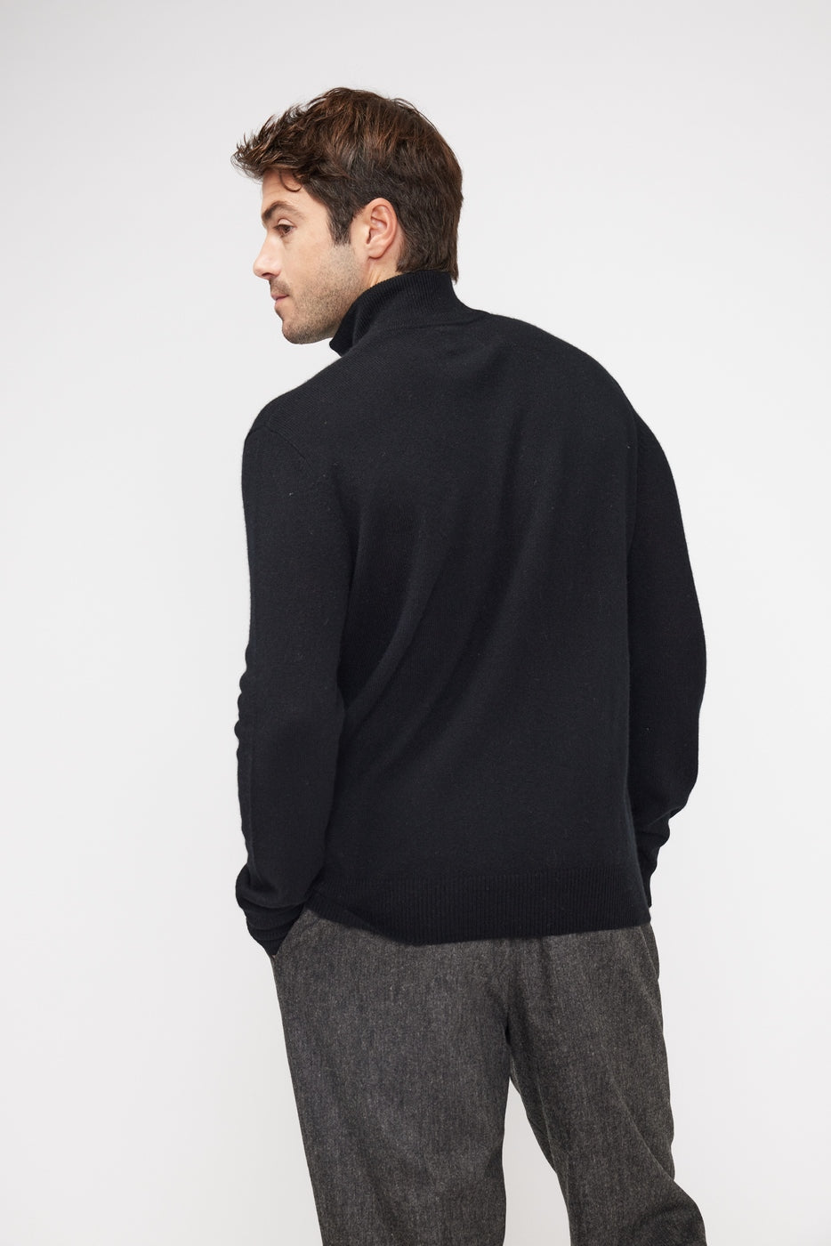 Zalman High Zip-Neck Jumper - Black
