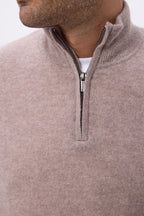 Maglione Collo Alto Con Zip Uomo Zalman - Taupe - Uomo