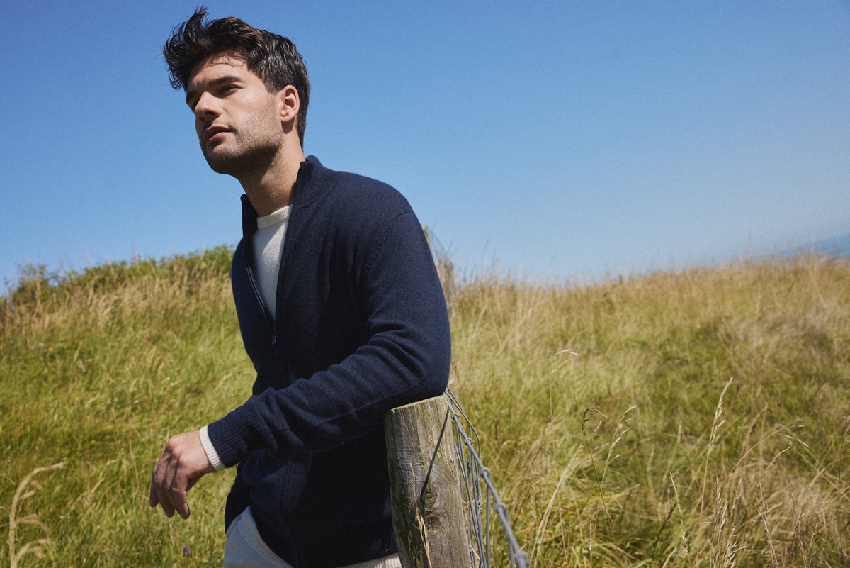 Gilet Zippe Col Montant Zamil - Bleu Marine