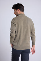 Rozpinany kardigan ze stójką Zamil - Khaki - Męski