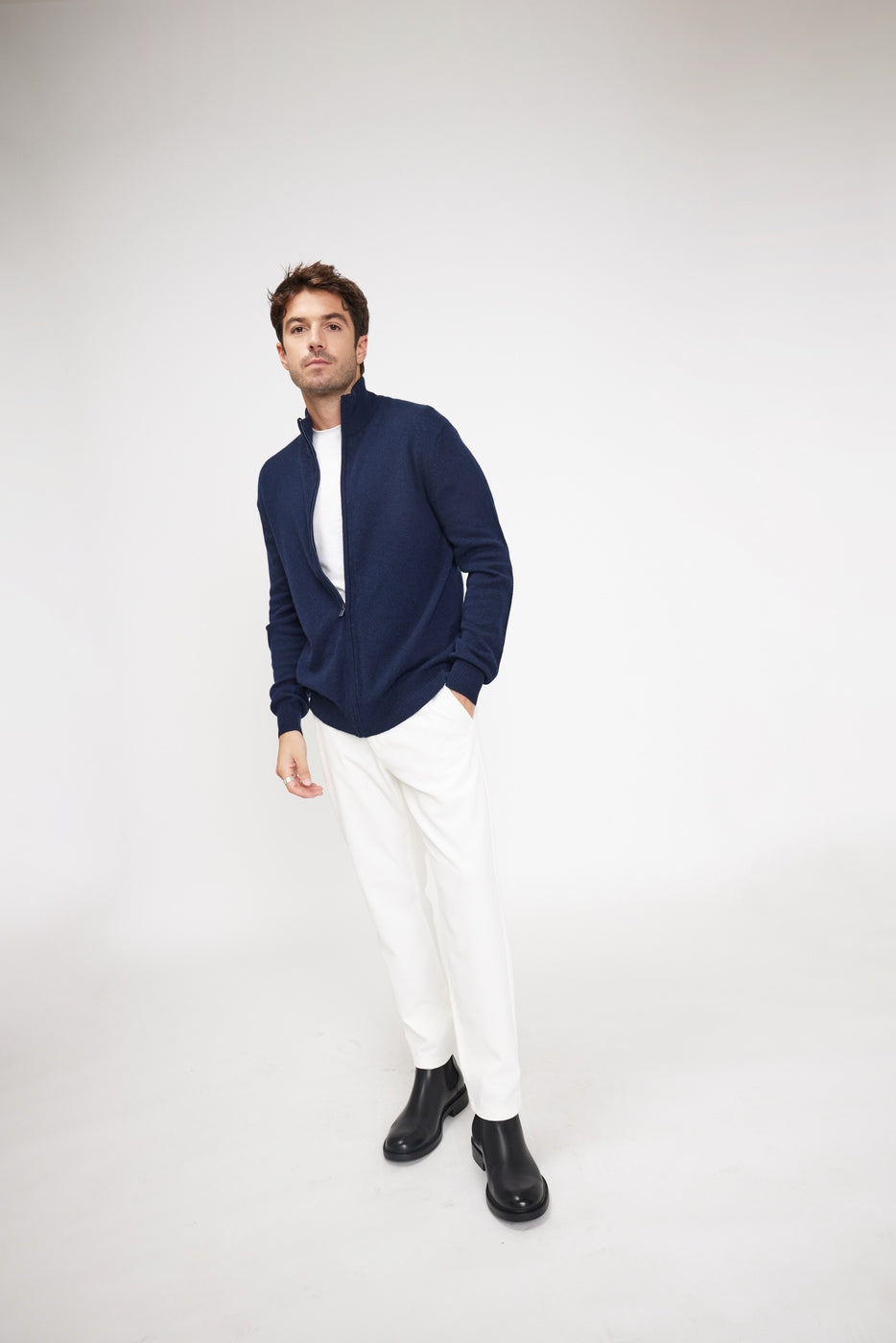 Gilet Zippe Col Montant Zamil - Bleu Marine