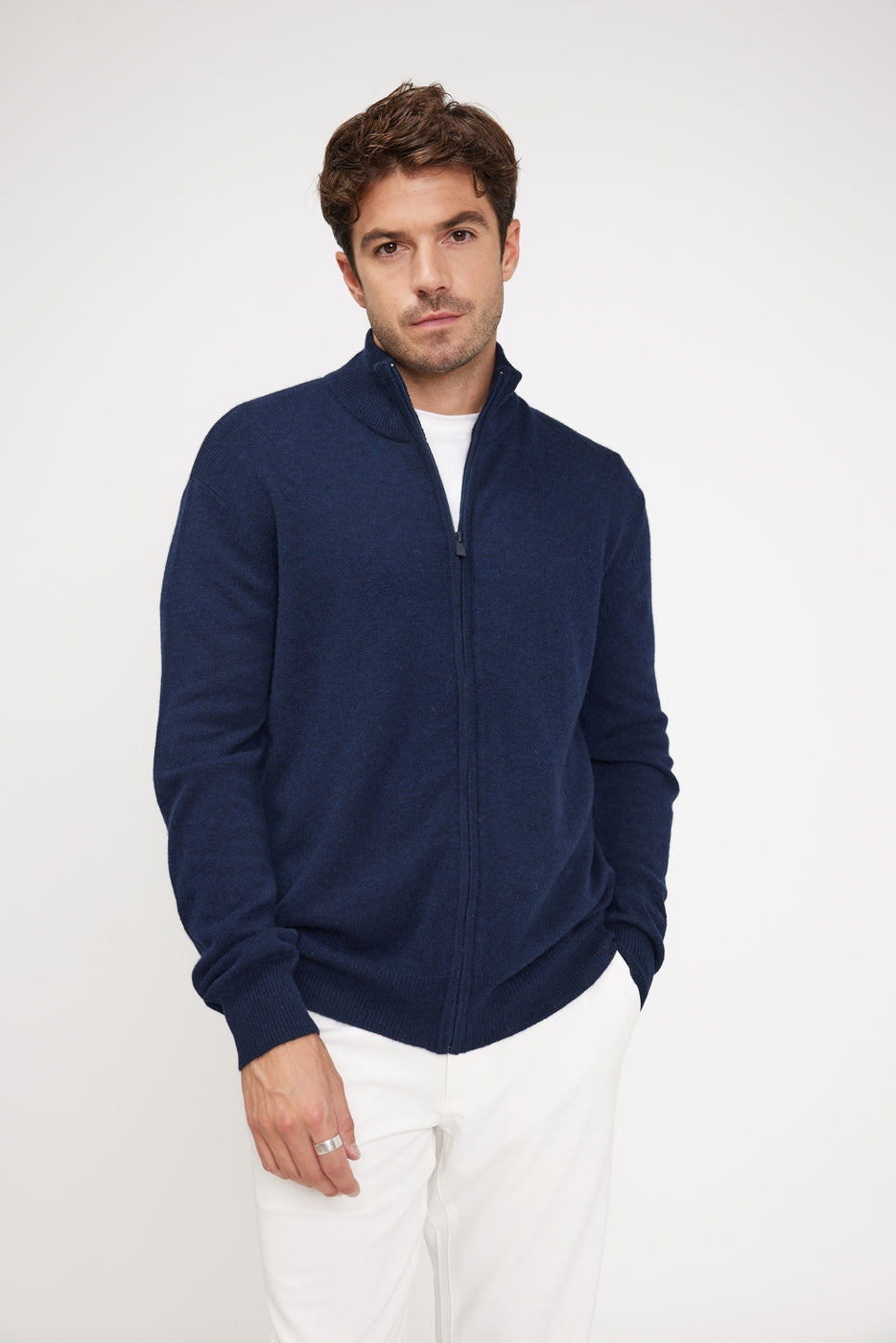 Gilet Zippe Col Montant Zamil - Bleu Marine