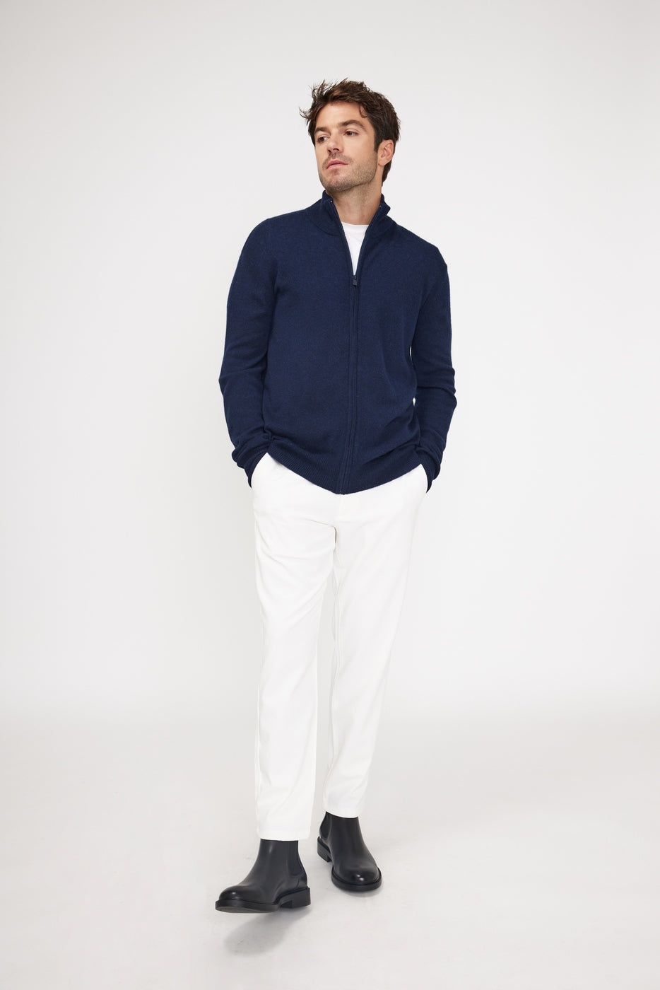 Gilet Zippe Col Montant Zamil - Bleu Marine