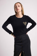 Maglione Girocollo Love Heritage Zaphira - Nero Dorato