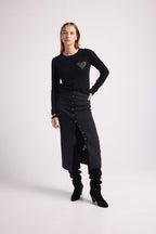 Maglione Girocollo Love Heritage Zaphira - Nero Dorato