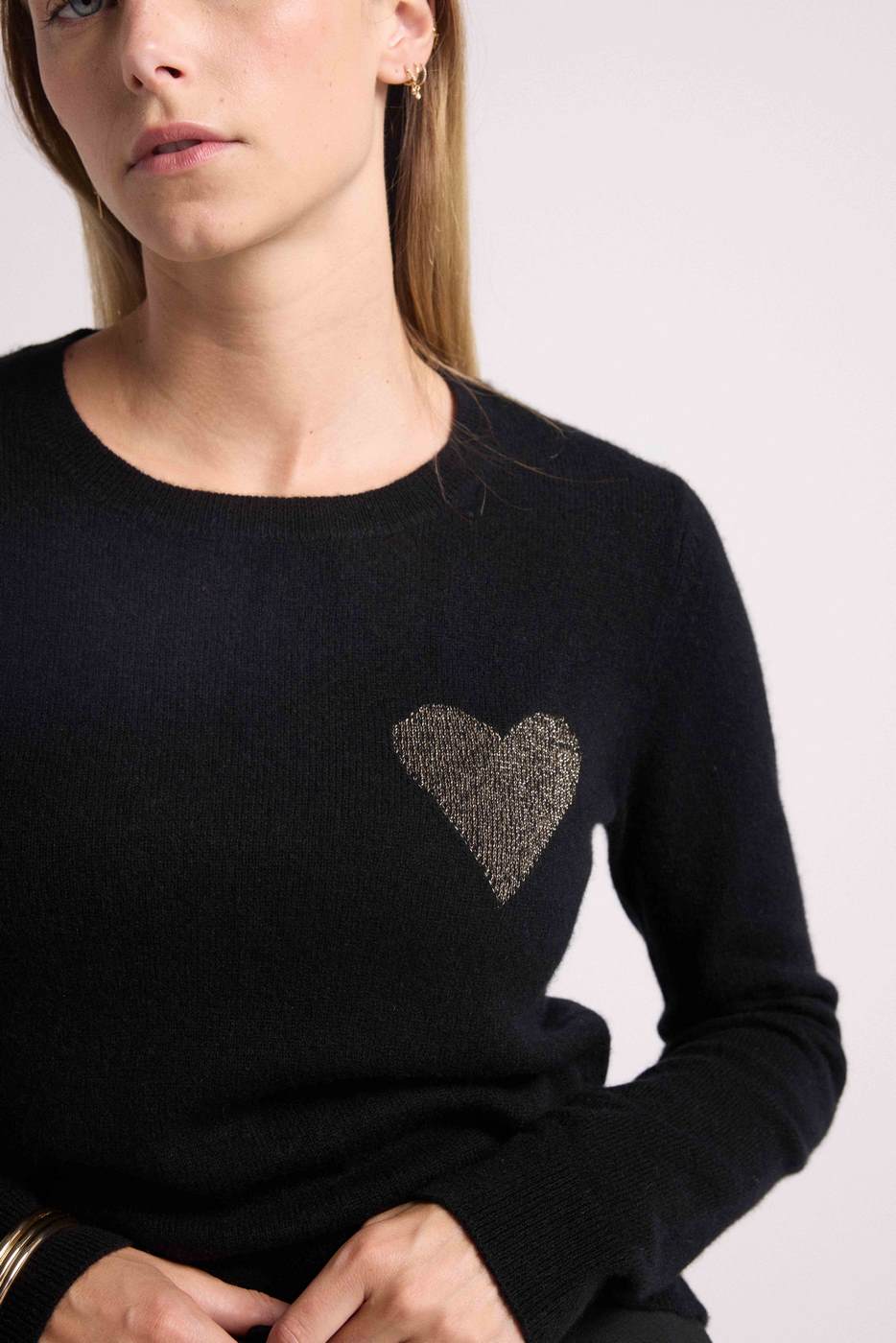 Maglione Girocollo Love Heritage Zaphira - Nero Dorato