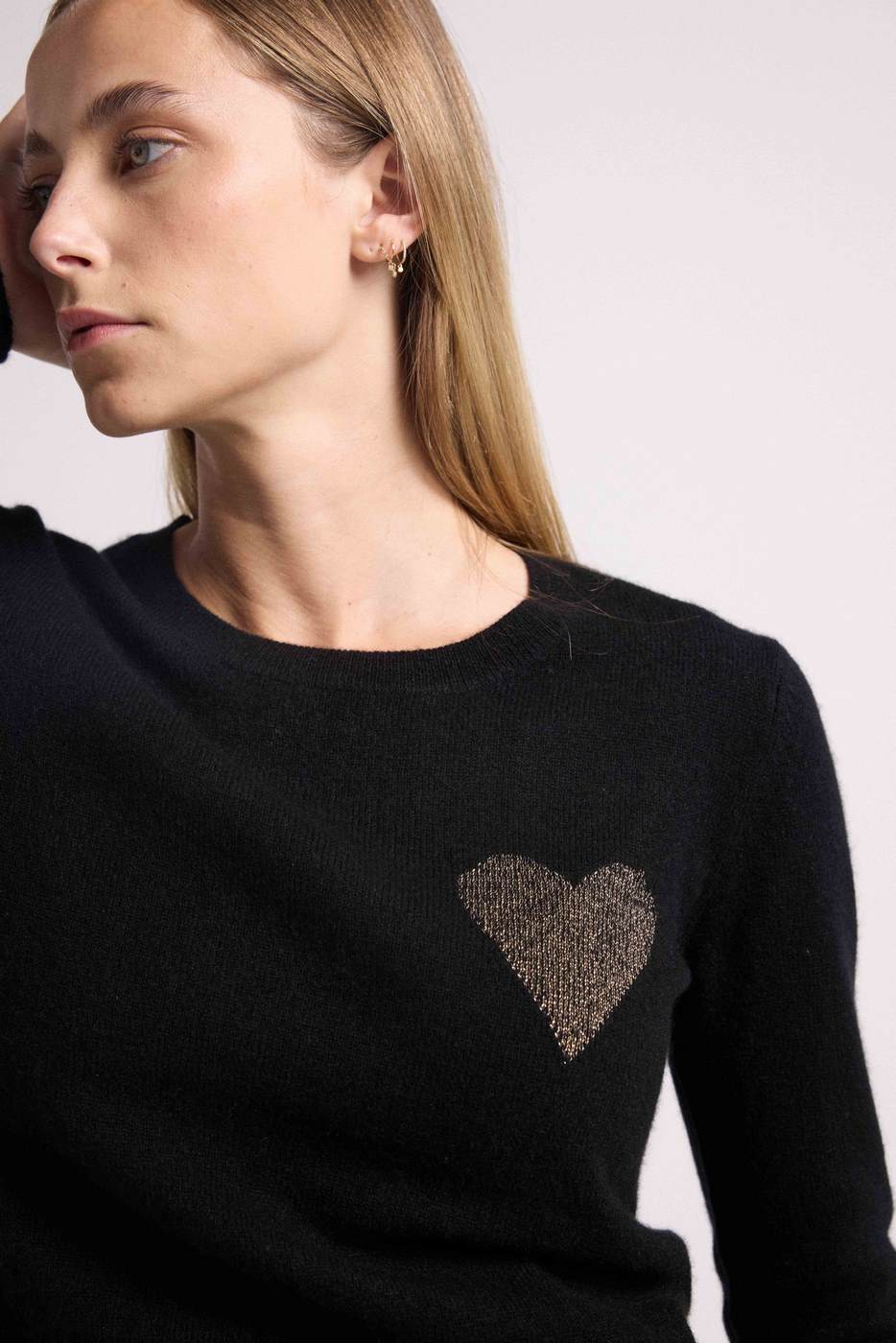 Maglione Girocollo Love Heritage Zaphira - Nero Dorato