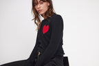 Round Neck Love Heritage Zaphira Jumper - Black Red