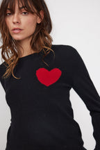 Round Neck Love Heritage Zaphira Jumper - Black Red