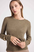 Zara rundhalsad tröja – Khakigrön – Dam