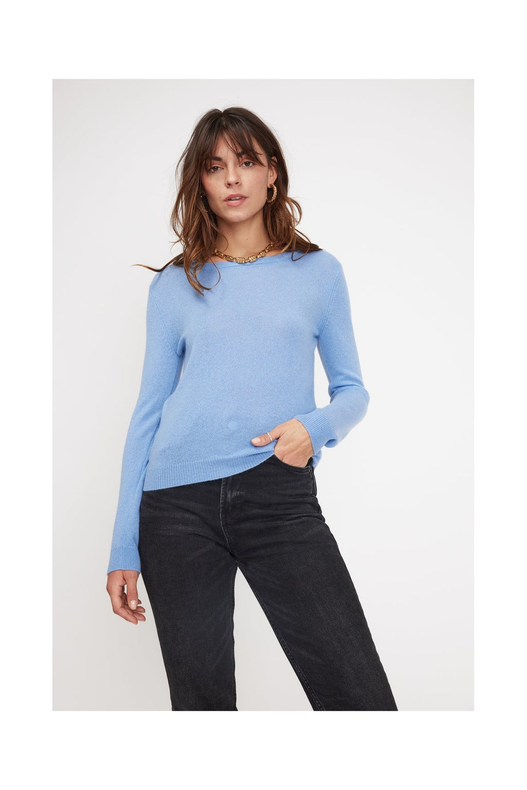 Zara Crew-Neck Jumper - Sky Blue