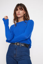 Pull Col Rond Zara - Bleu Roi