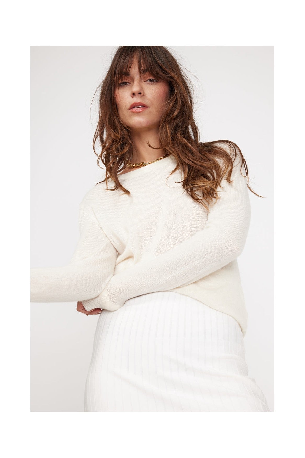 Zara Round-Neck Jumper - White