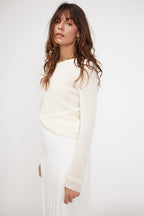 Pull Col Rond Zara - Blanc