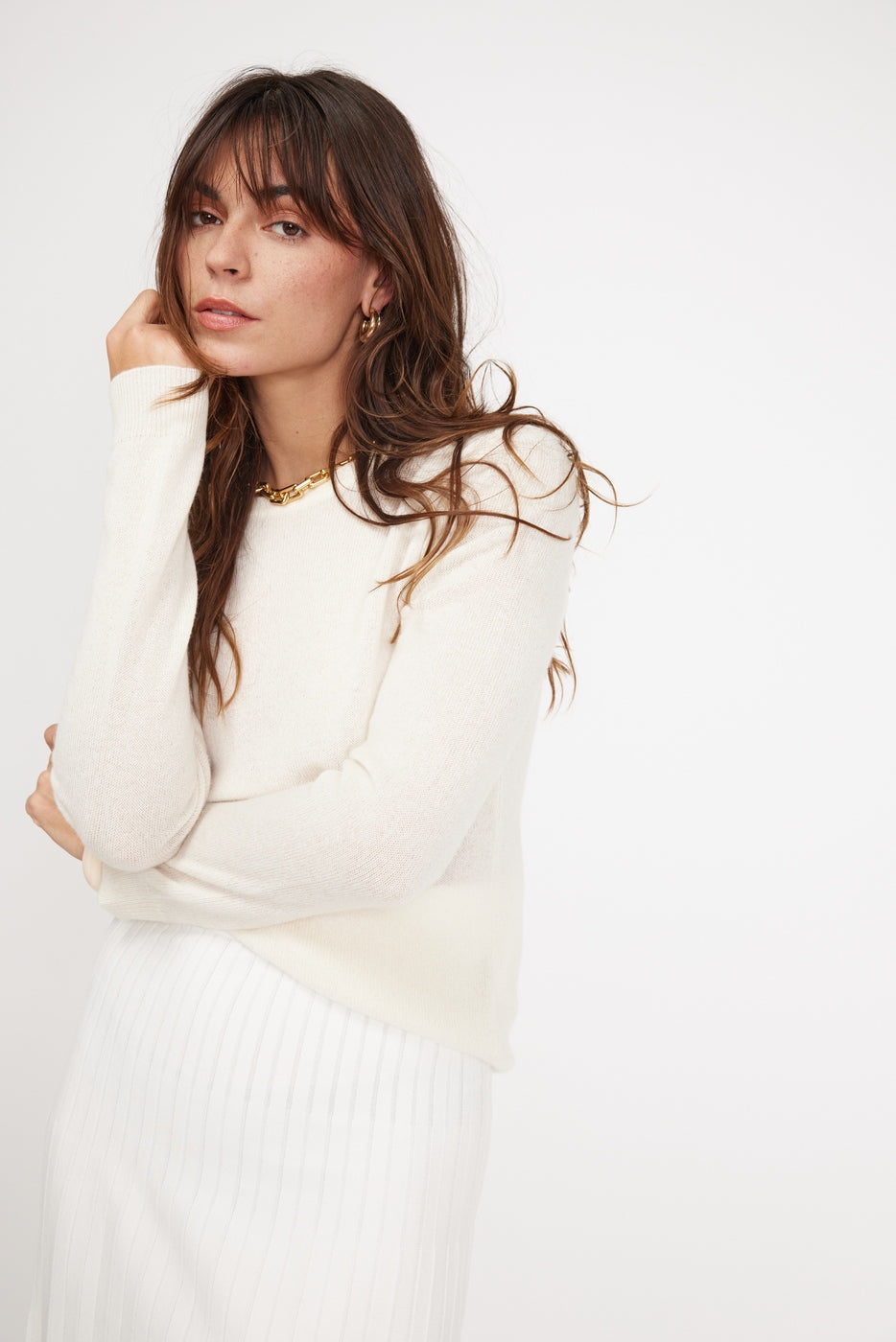 Zara Round-Neck Jumper - White