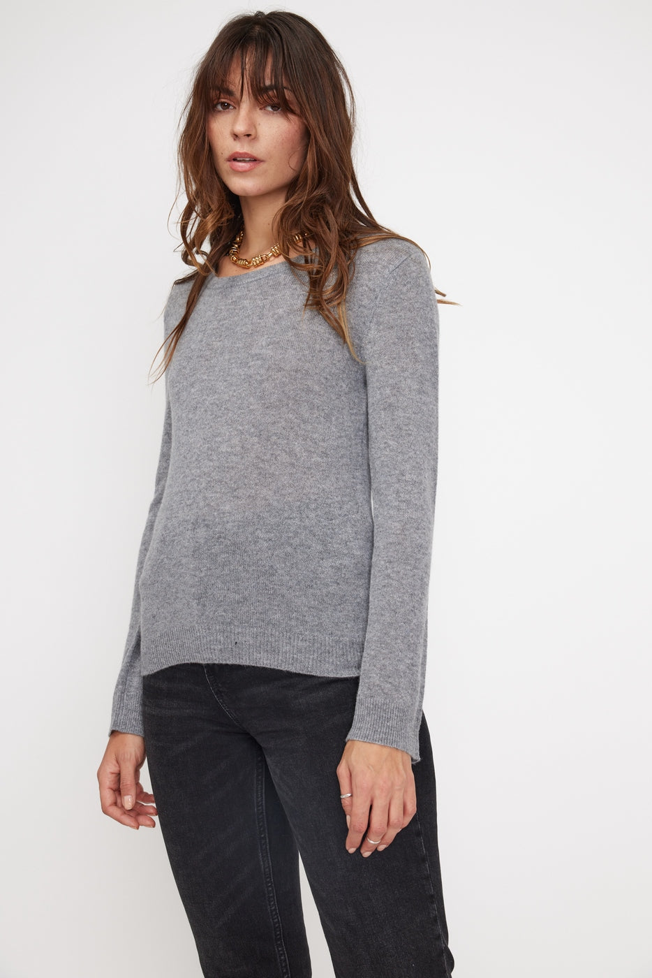 Pull Col Rond Zara - Gris Fonce