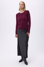 Jersey de cuello redondo para mujer Zara - Burdeos - Mujer