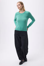 Women's Round-Neck Jumper Zara - Pastel Green - Women
