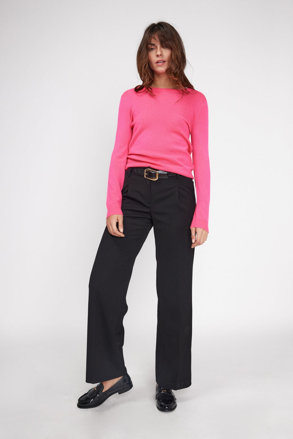 Zara Crew-Neck Jumper - Fluorescent Pink