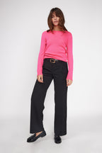 Zara Crew-Neck Jumper - Fluorescent Pink