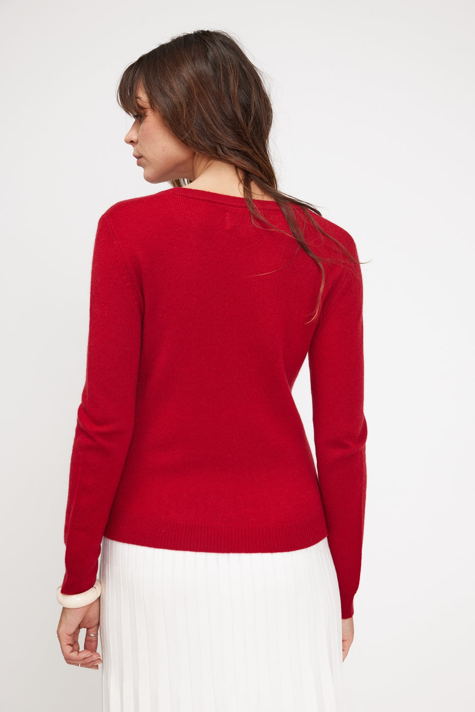 Pull Col Rond Zara - Rouge Bordeau