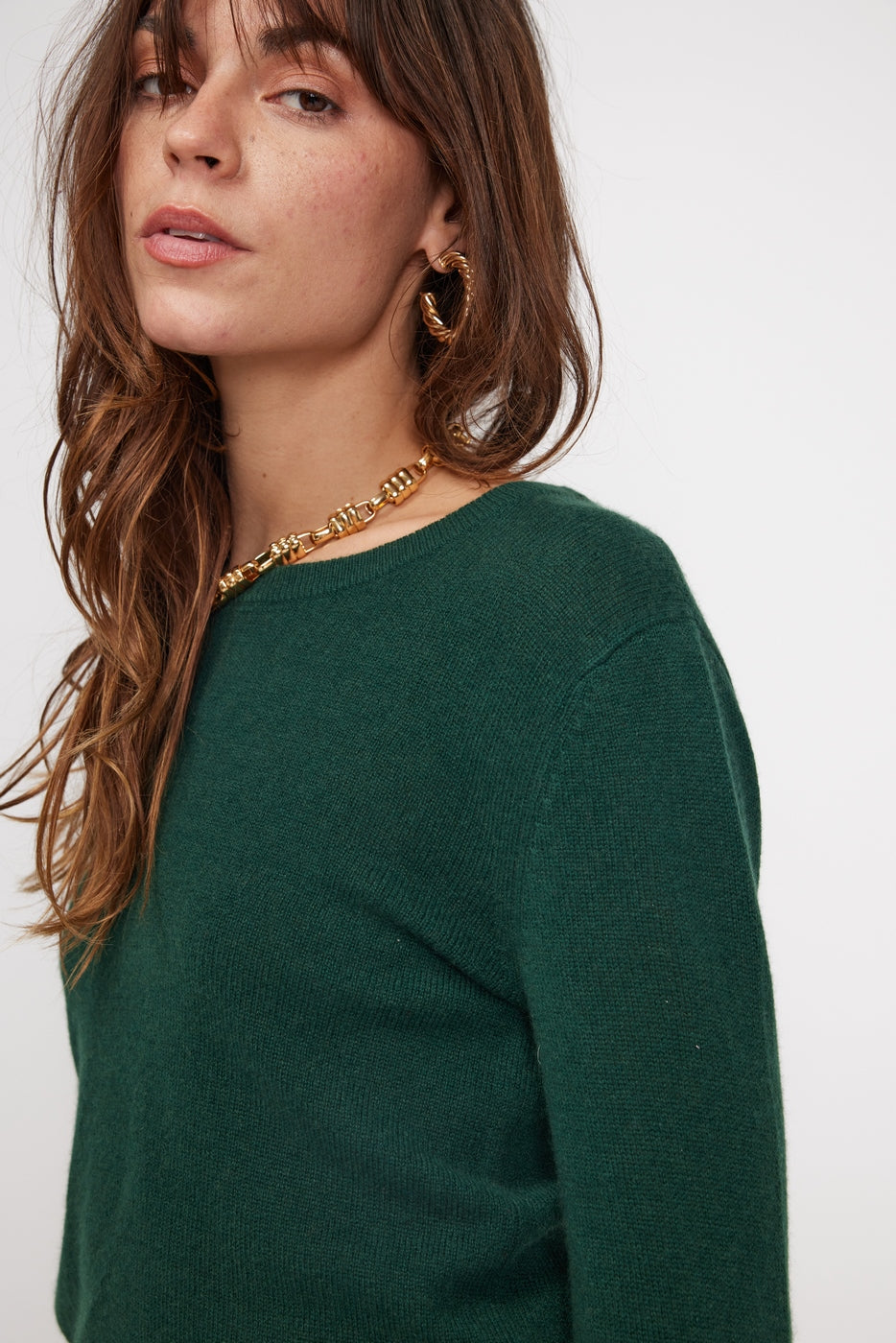 Jersey Cuello Redondo Zara - Verde Botella