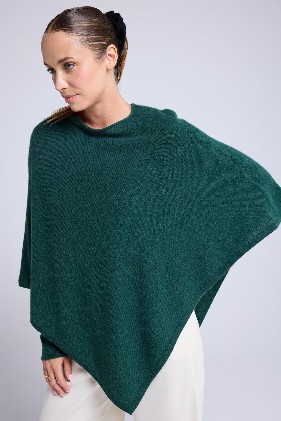 Zarina Poncho Cape - Bottle Green
