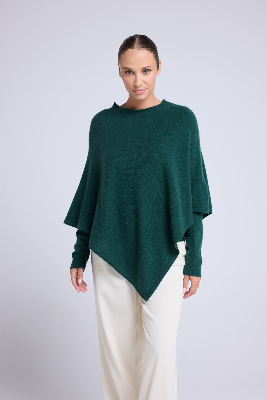Zarina Poncho Cape - Bottle Green