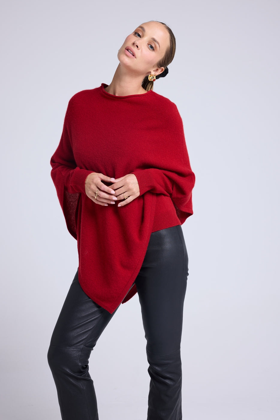 Capa Poncho Zarina - Rojo Burdeos
