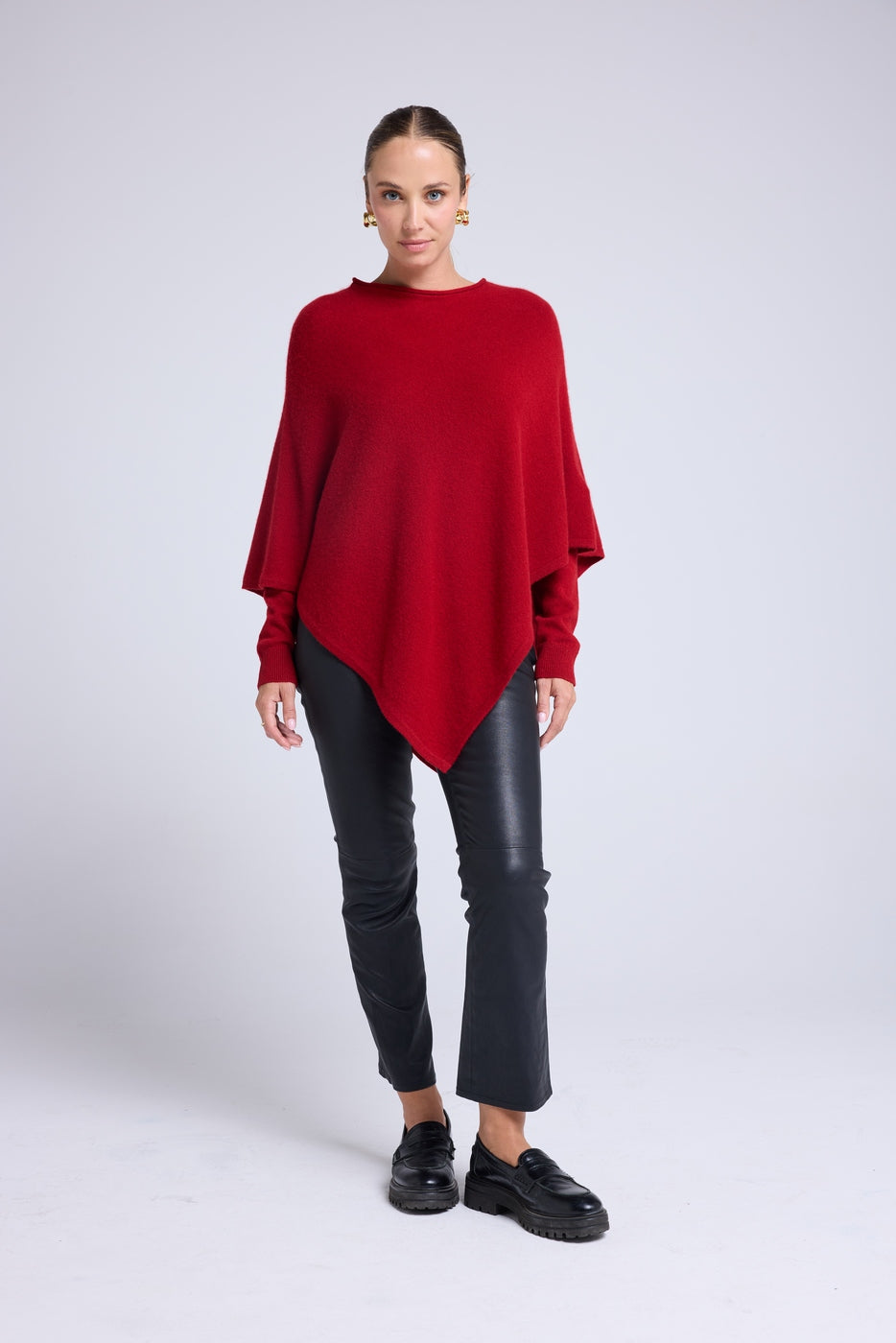 Capa Poncho Zarina - Rojo Burdeos